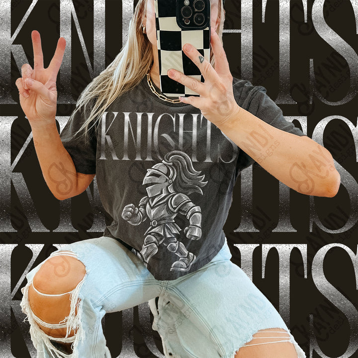 Halftone Mascots Knights 2 DTF transfer mockup