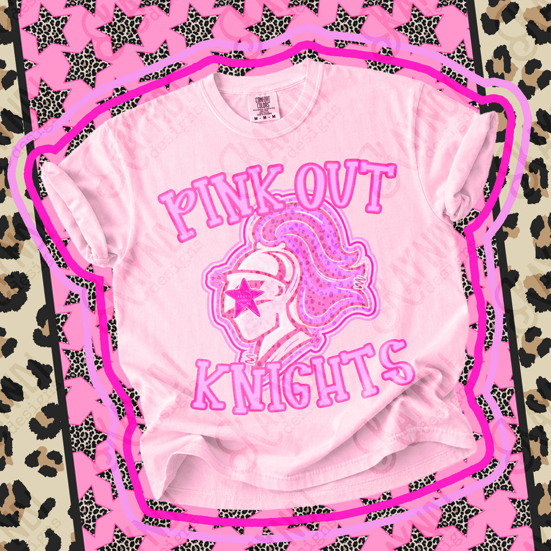 Knights 2 Pink Out Mascots mascot DTF transfer