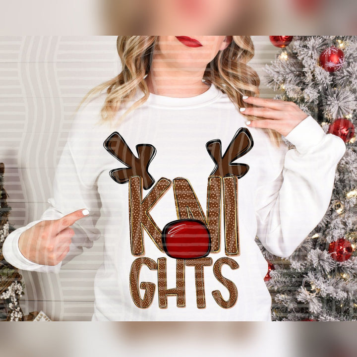 Knights Deer Antler Mascots DTF transfer