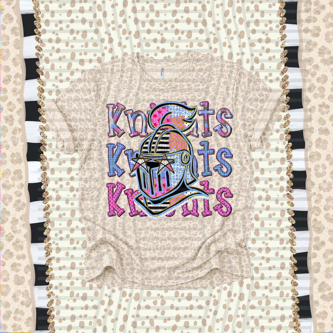Knights Dolly Doodle mascot DTF transfer