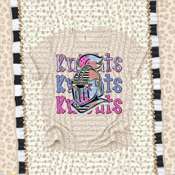Knights Dolly Doodle mascot DTF transfer