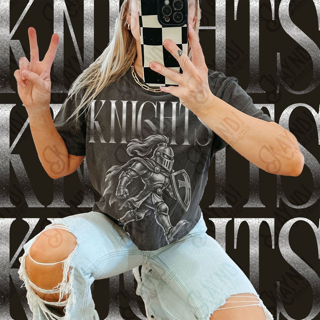 Halftone Mascots Knights DTF transfer mockup