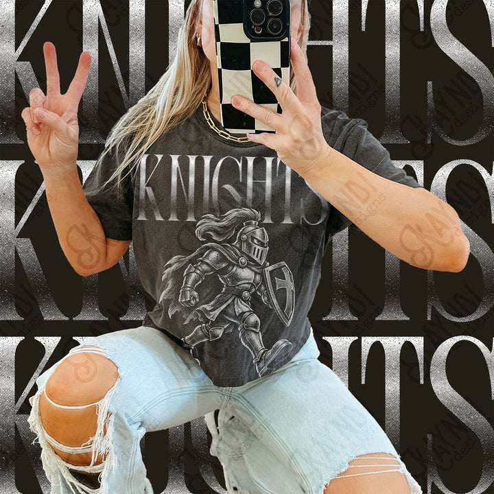 Halftone Mascots Knights DTF transfer mockup