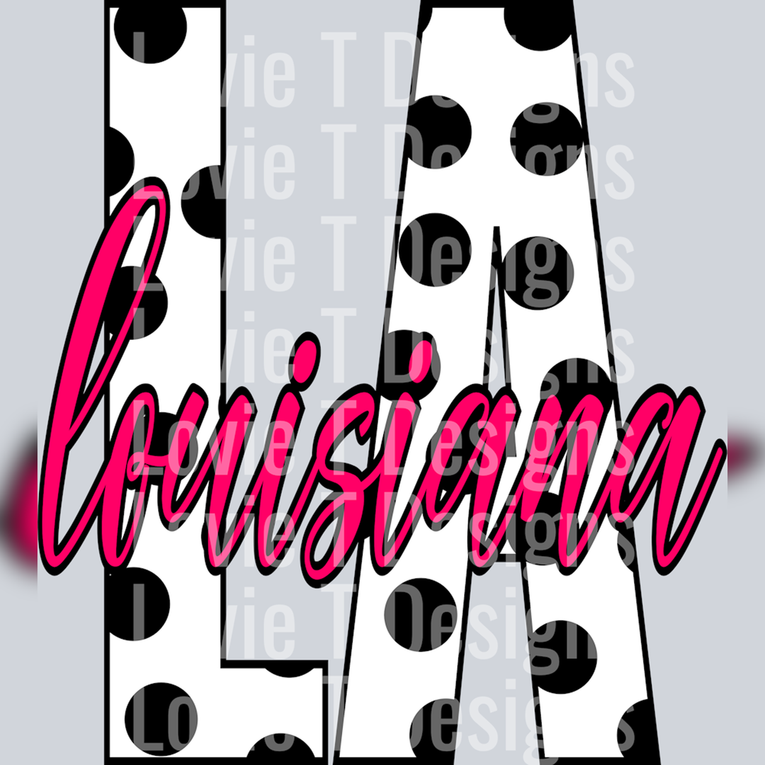 La Louisiana Pink Polka Dot – DTF Transfer – product image