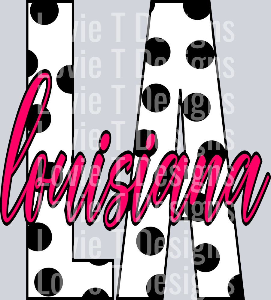 LA Louisiana Pink Polka Dot