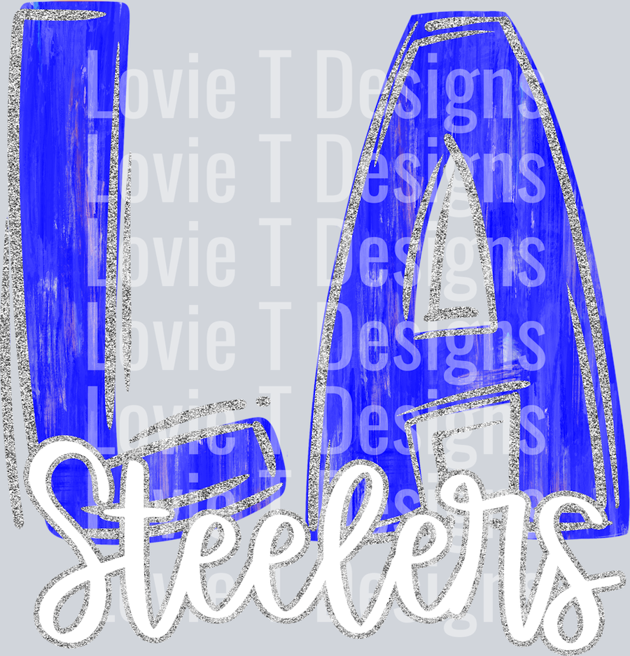 LA STEELERS PAINTER LETTER ROYAL WITH SILVER