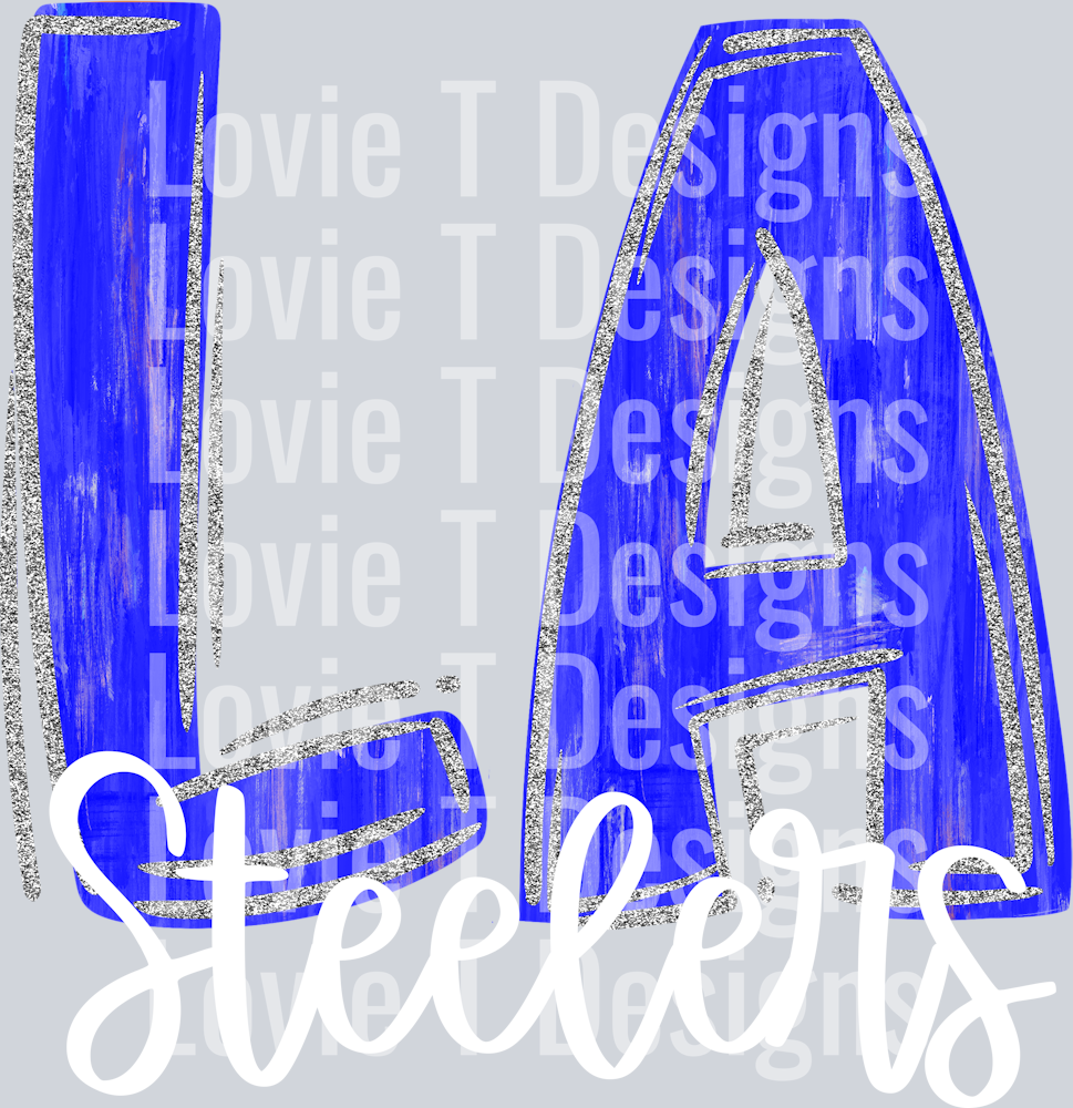 LA STEELERS PAINTER LETTER ROYAL WITH SILVER v2