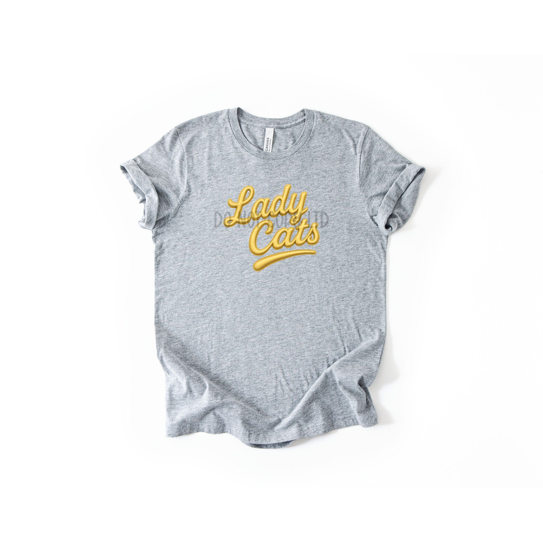 Lady Cats Faux Puff Gold – DTF Transfer – product image