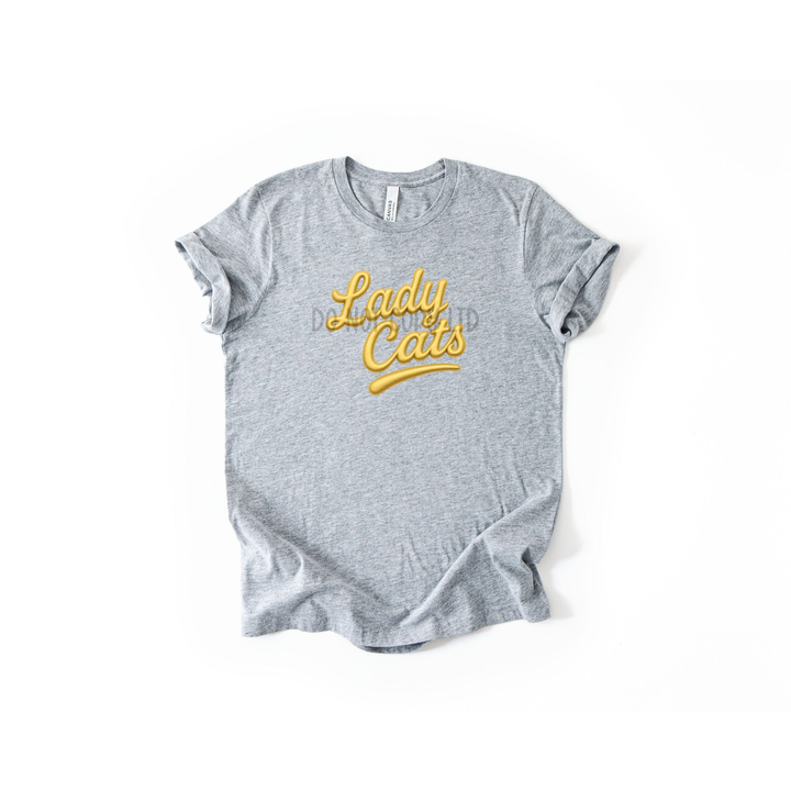 Lady Cats Faux Puff Gold – DTF Transfer – product image