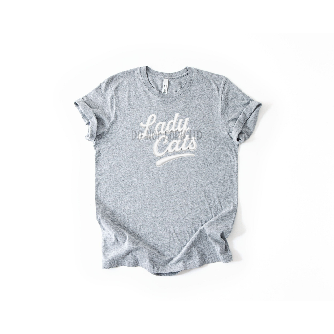 Lady Cats Faux Puff White – DTF Transfer – product image