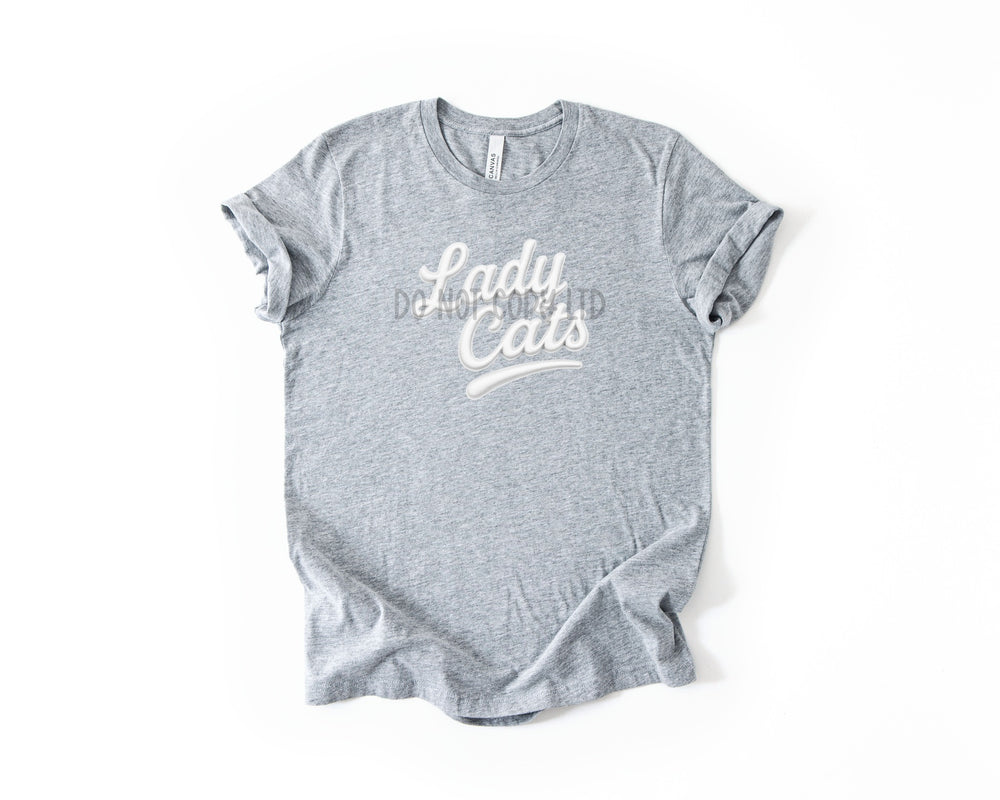 Lady Cats Faux Puff White DTF transfer design – image 1