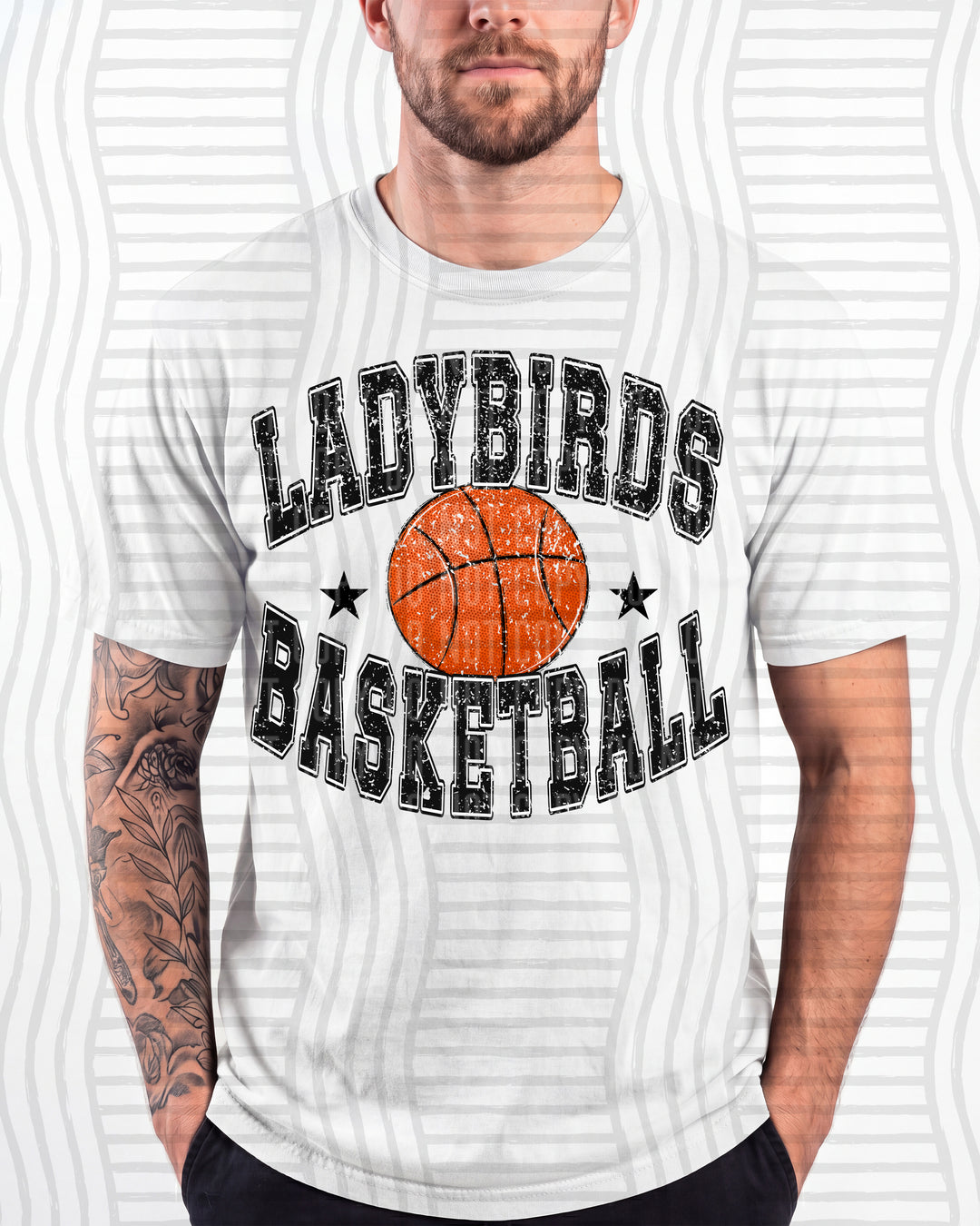 Ladybirds Basketball Varsity Mascots DTF transfer