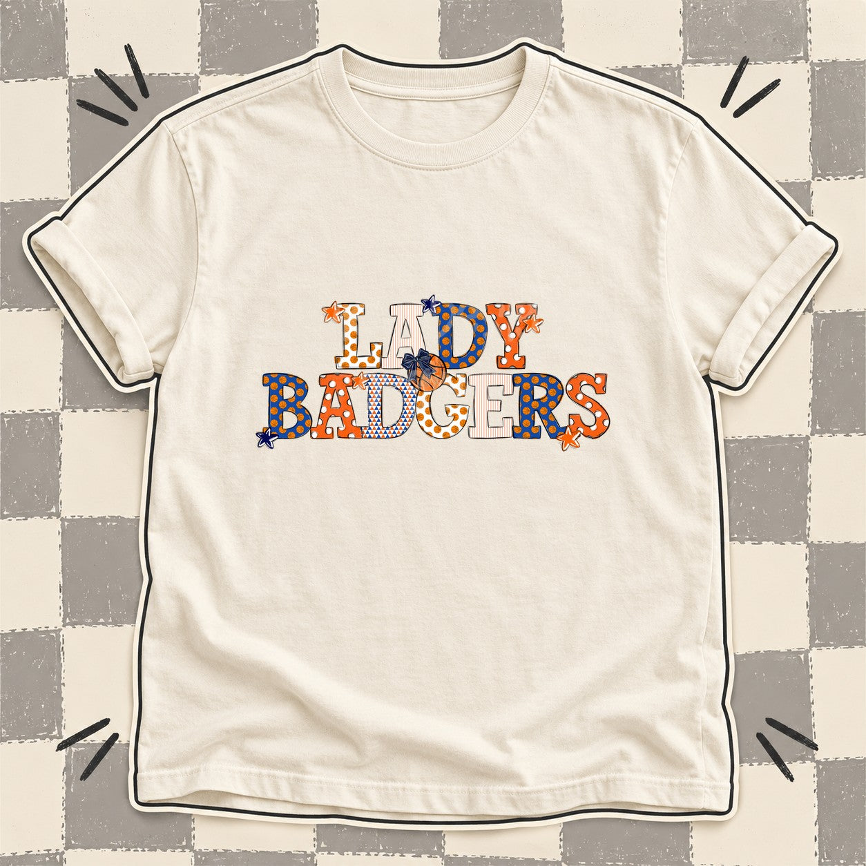 Mixed Doodle Basketball Mascots – Court Classic Lady Badgers design