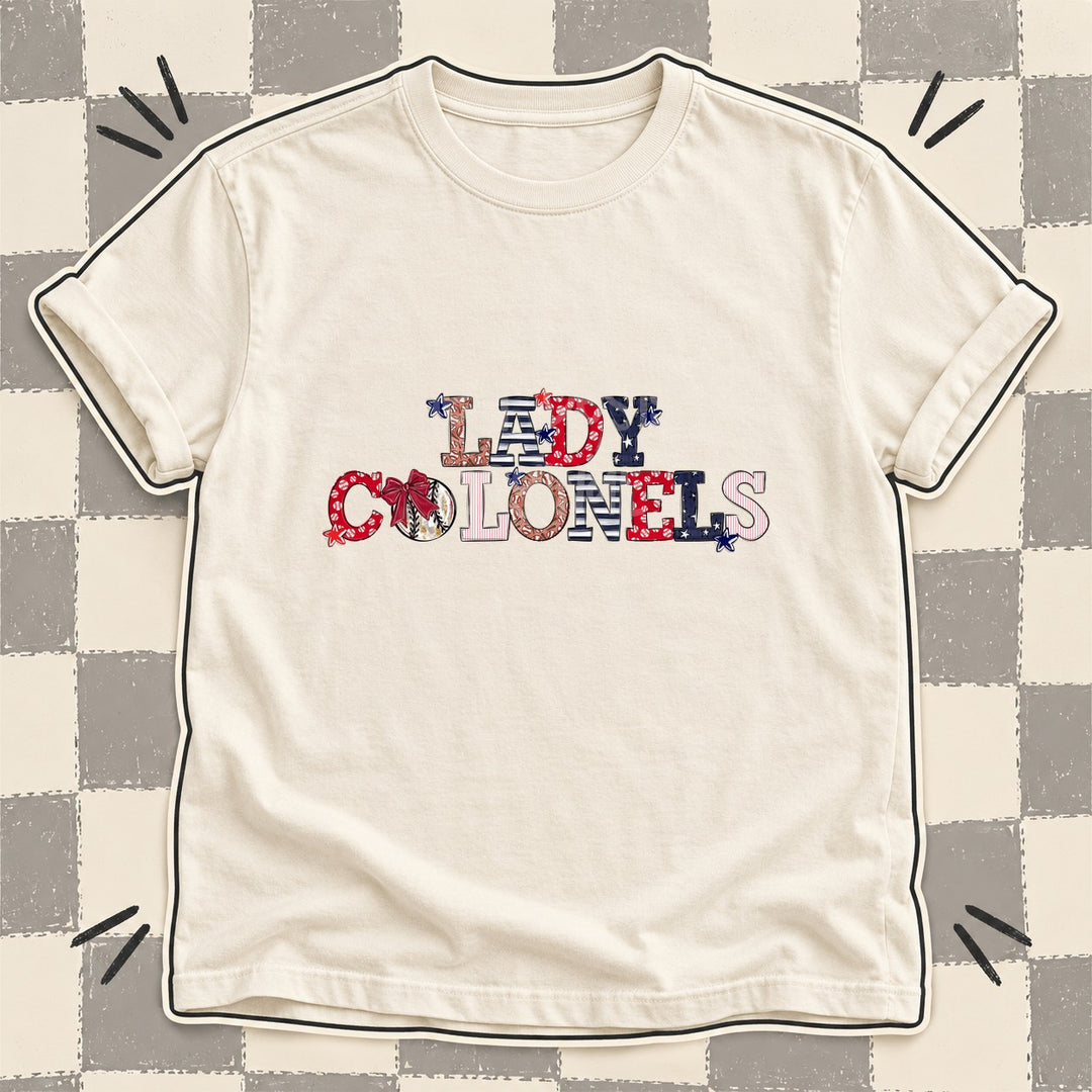 Lady Colonels Mixed Doodle Baseball Mascots – Ballpark Classic DTF transfer mockup