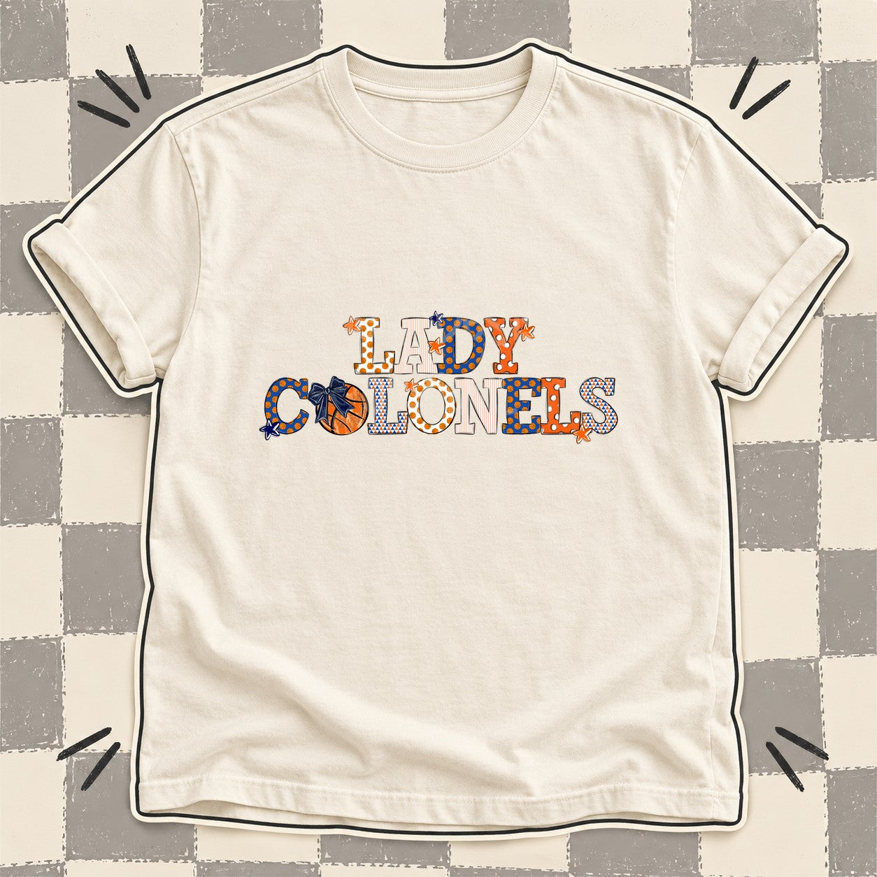 Mixed Doodle Basketball Mascots – Court Classic Lady Colonels design