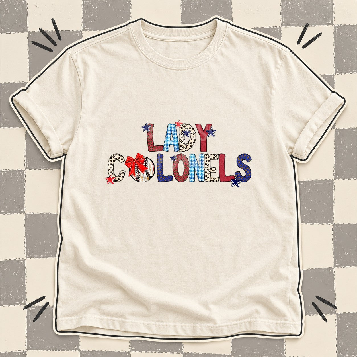 Mixed Doodle Baseball Mascots – Leopard Red Navy Lady Colonels design