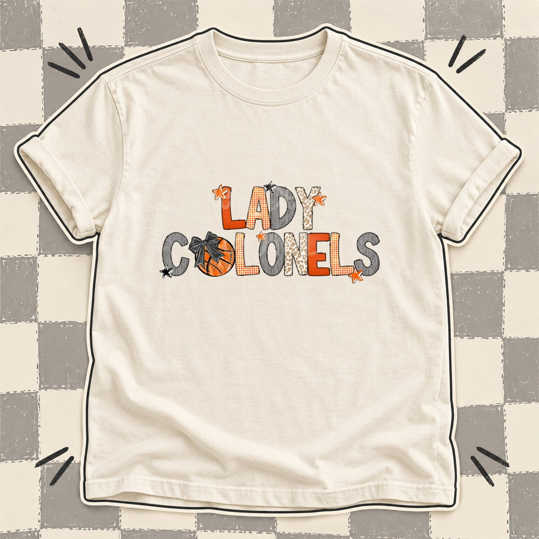 Lady Colonels Mixed Doodle Basketball Mascots – Hoops Houndstooth DTF transfer mockup