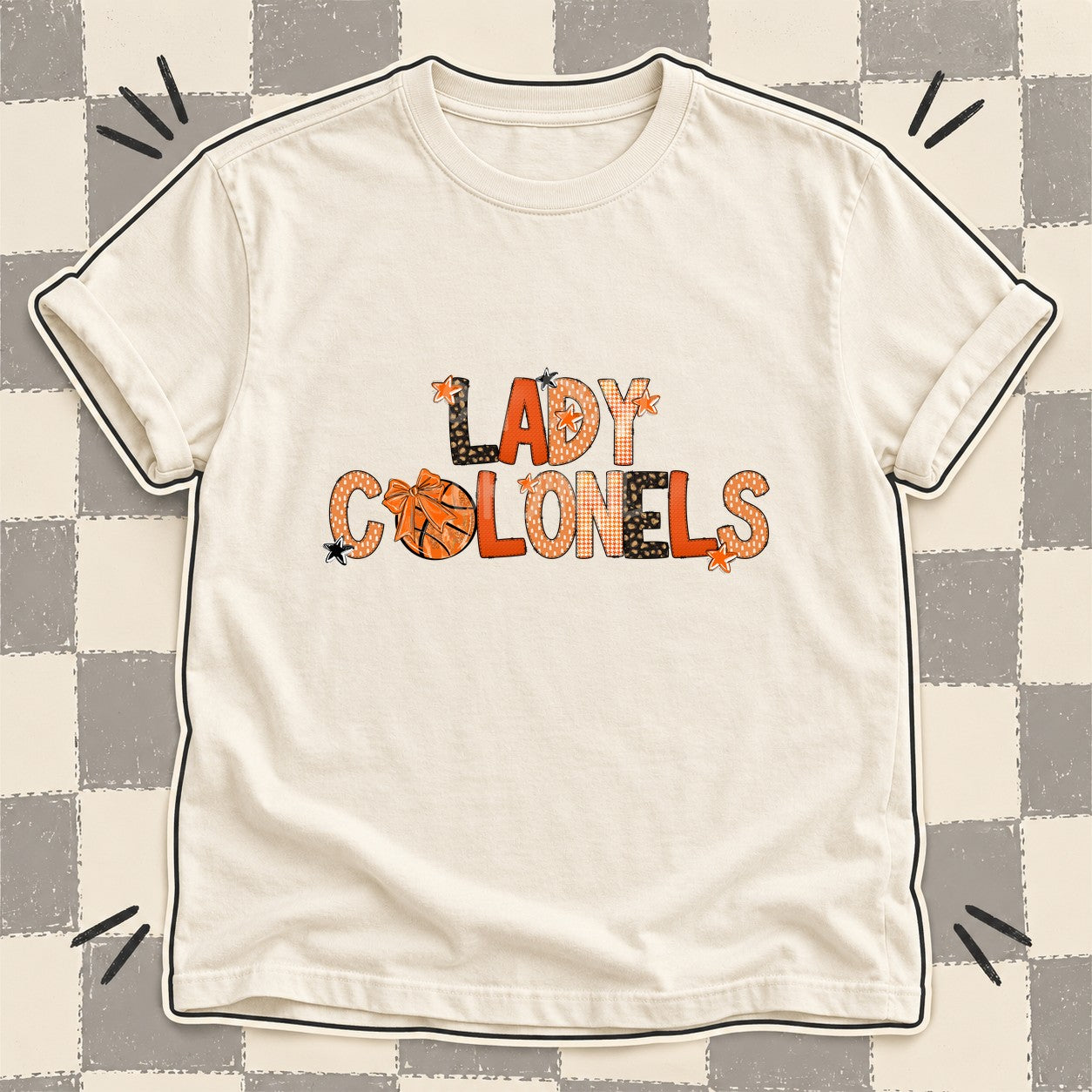 Mixed Doodle Basketball Mascots – Leopard Court Lady Colonels design