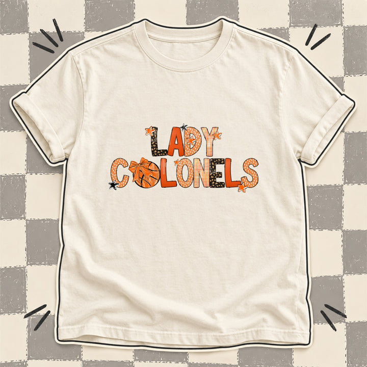 Lady Colonels Mixed Doodle Basketball Mascots – Leopard Court DTF transfer mockup