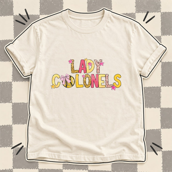 Lady Colonels Mixed Doodle Softball Mascots – Sunshine Leopard DTF transfer mockup