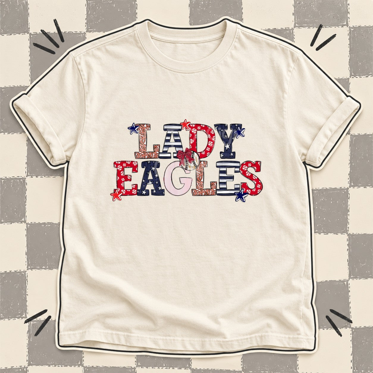 Mixed Doodle Baseball Mascots – Ballpark Classic Lady Eagles design