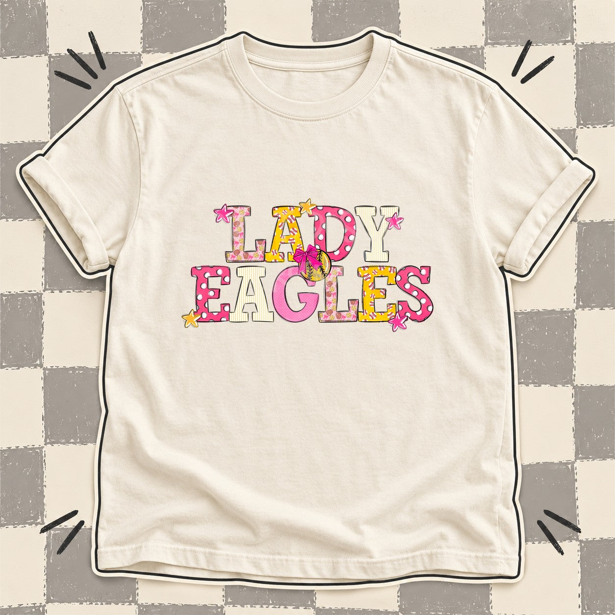 Mixed Doodle Softball Mascots – Sweet Softball Lady Eagles design