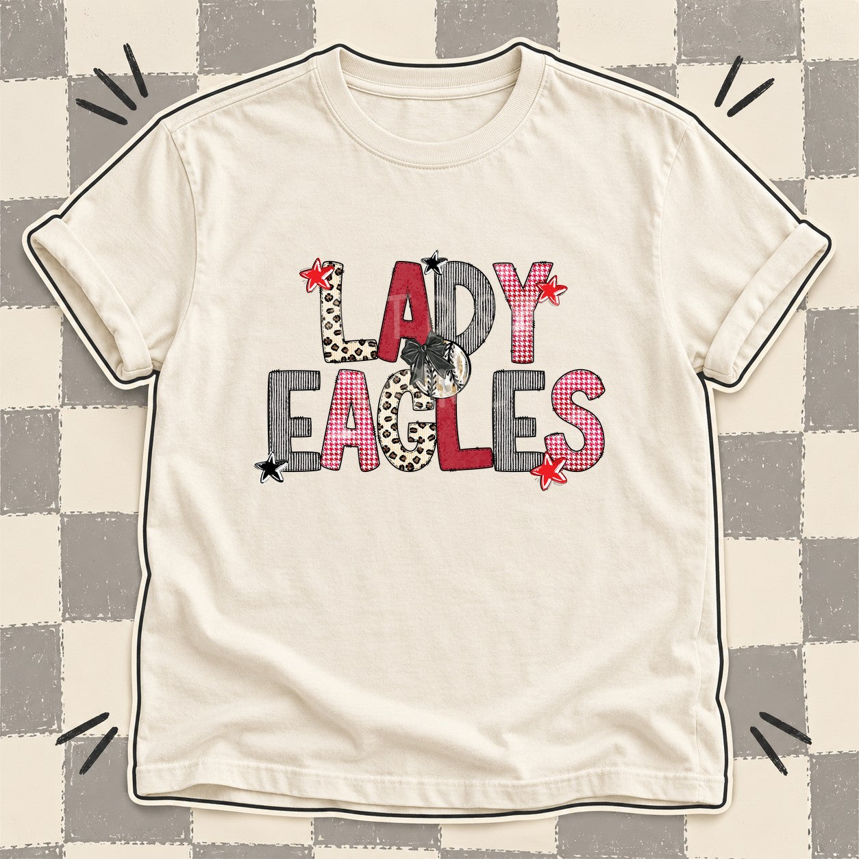 Mixed Doodle Baseball Mascots – Stitched Ballpark Lady Eagles design