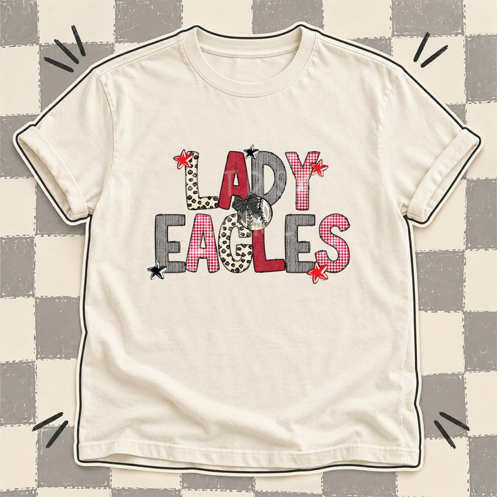 Lady Eagles Mixed Doodle Baseball Mascots – Stitched Ballpark DTF transfer mockup