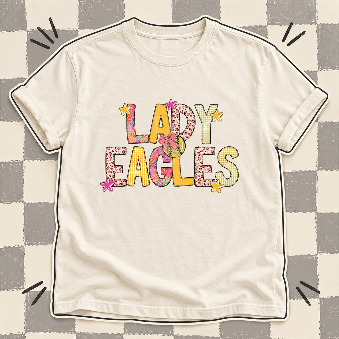 Lady Eagles Mixed Doodle Softball Mascots – Softball Brights DTF transfer mockup