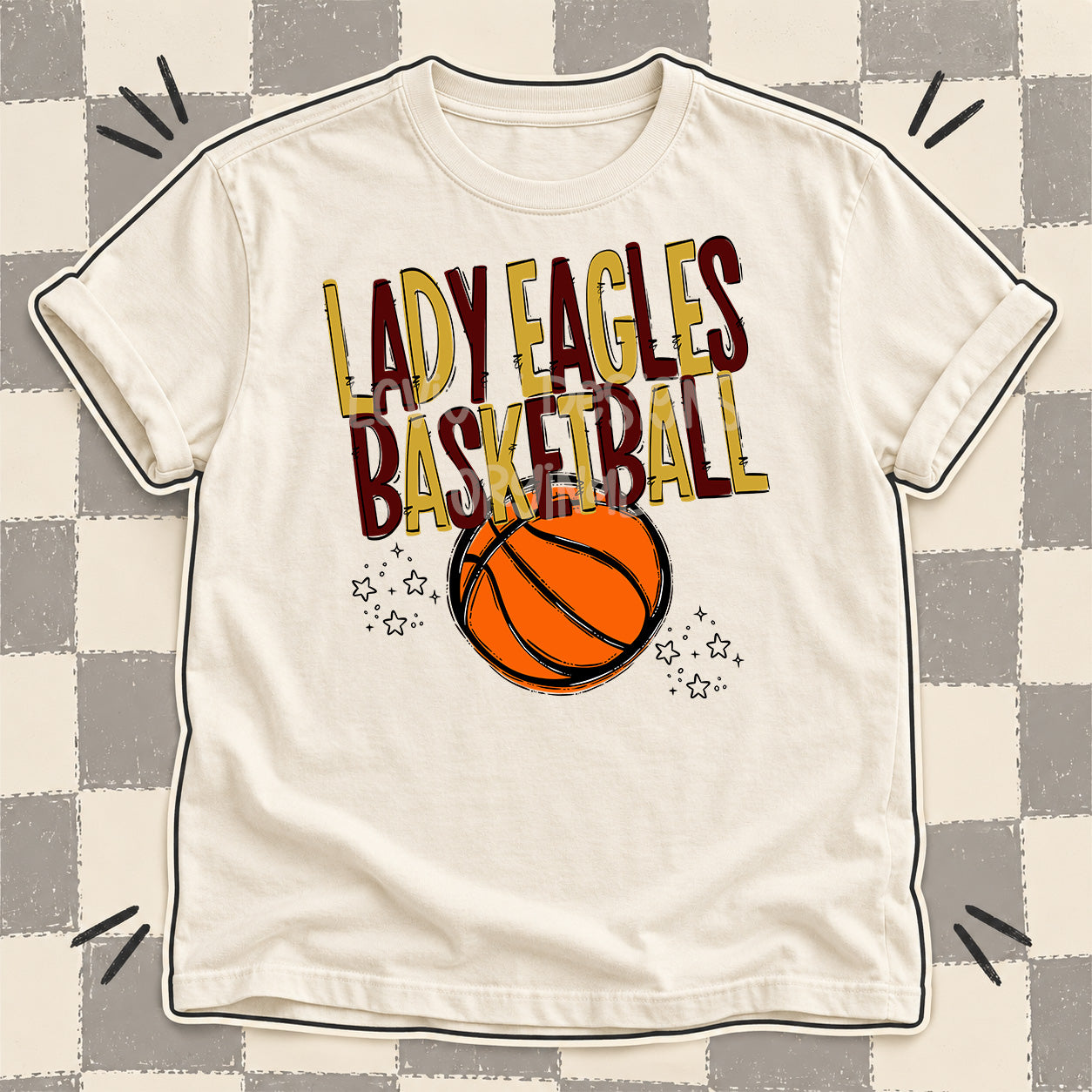Team Go Basketball Mascots Lady Eagles Vegas Gold Maroon design
