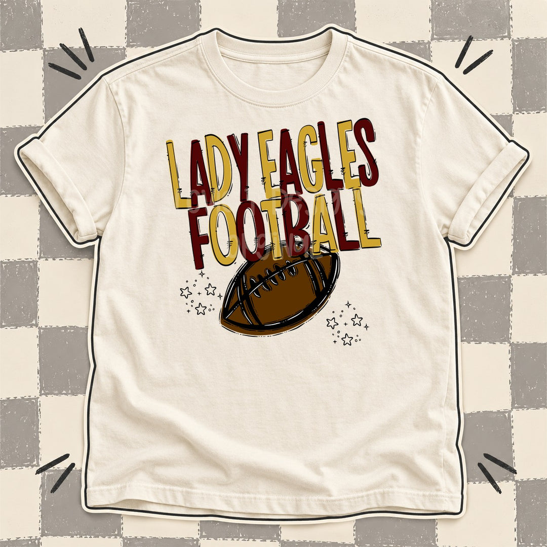 Lady Eagles Vegas Gold Maroon Team Go Football Mascots DTF transfer mockup
