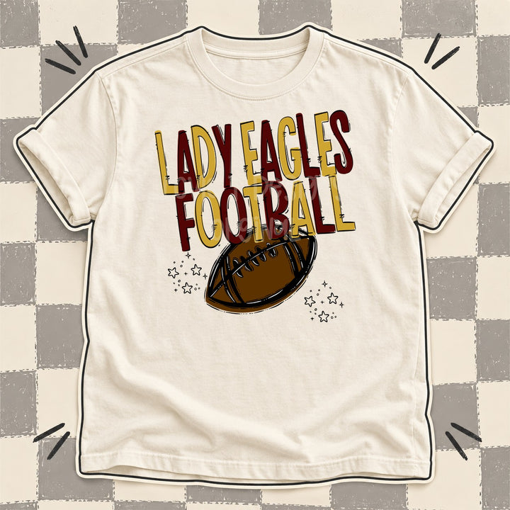 Lady Eagles Vegas Gold Maroon Team Go Football Mascots DTF transfer mockup