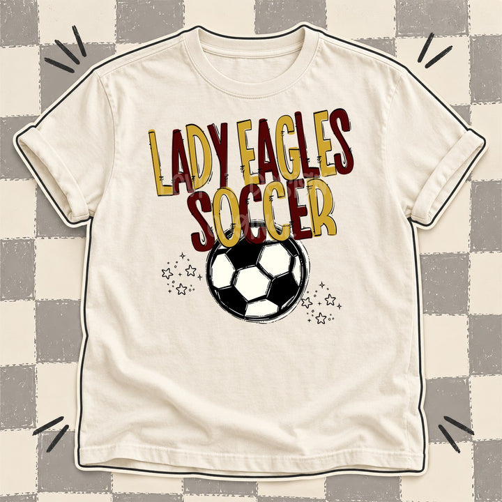 Lady Eagles Vegas Gold Maroon Team Go Soccer Mascots DTF transfer mockup