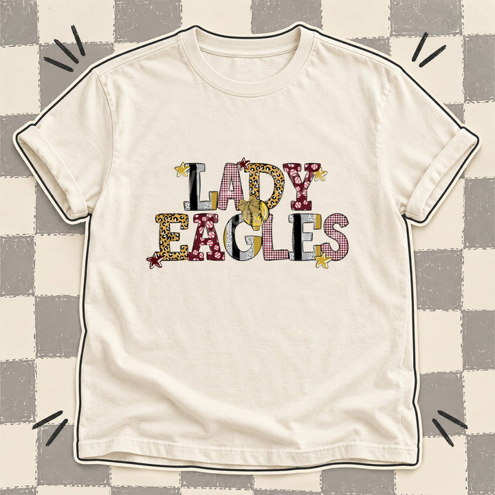 Lady Eagles Vegas Gold Maroon Mixed Doodle Softball Mascots – Mascot Colors DTF transfer mockup