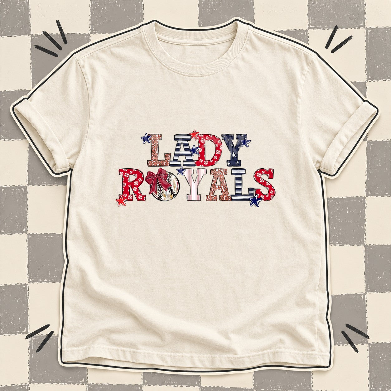 Mixed Doodle Baseball Mascots – Ballpark Classic Lady Royals design