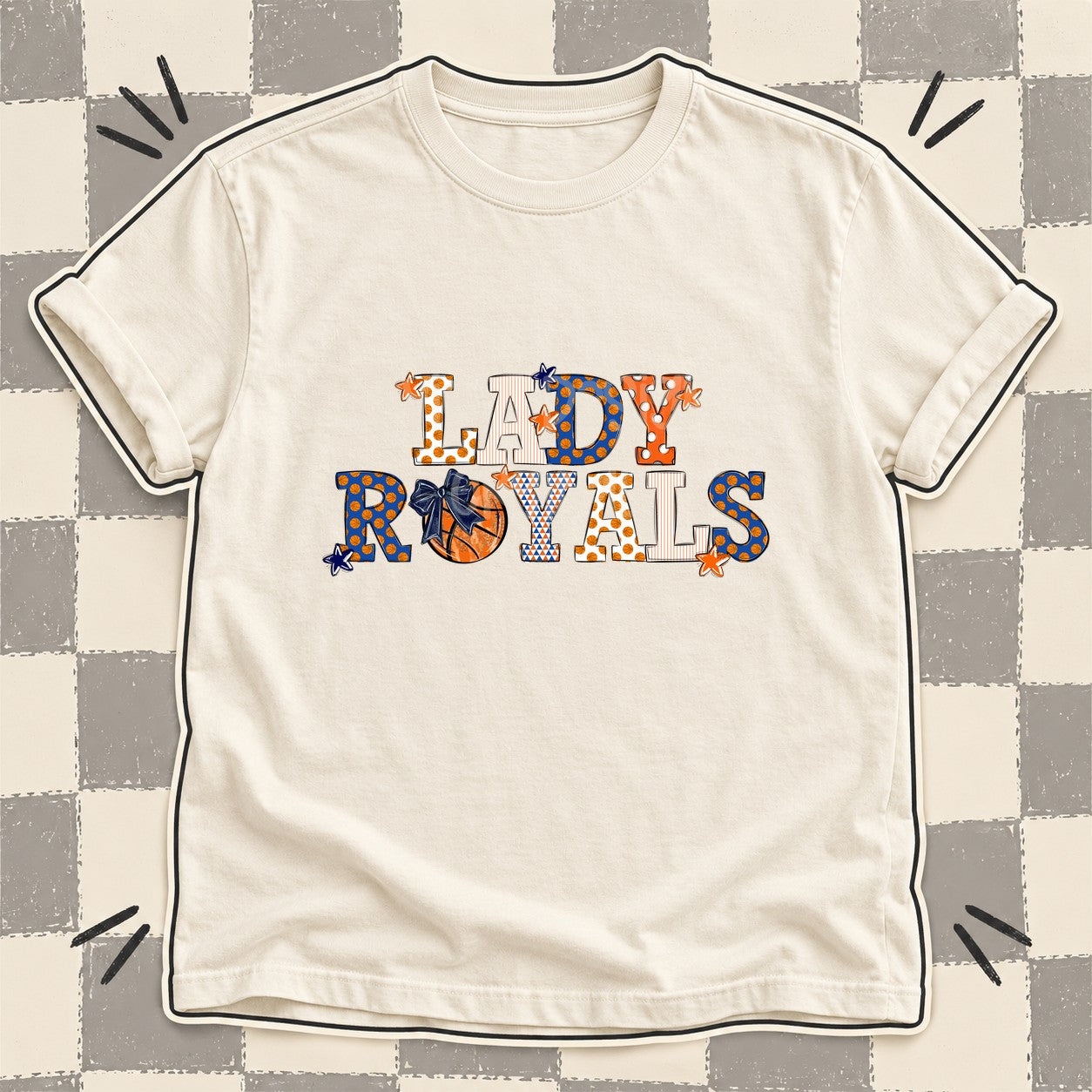 Mixed Doodle Basketball Mascots – Court Classic Lady Royals design