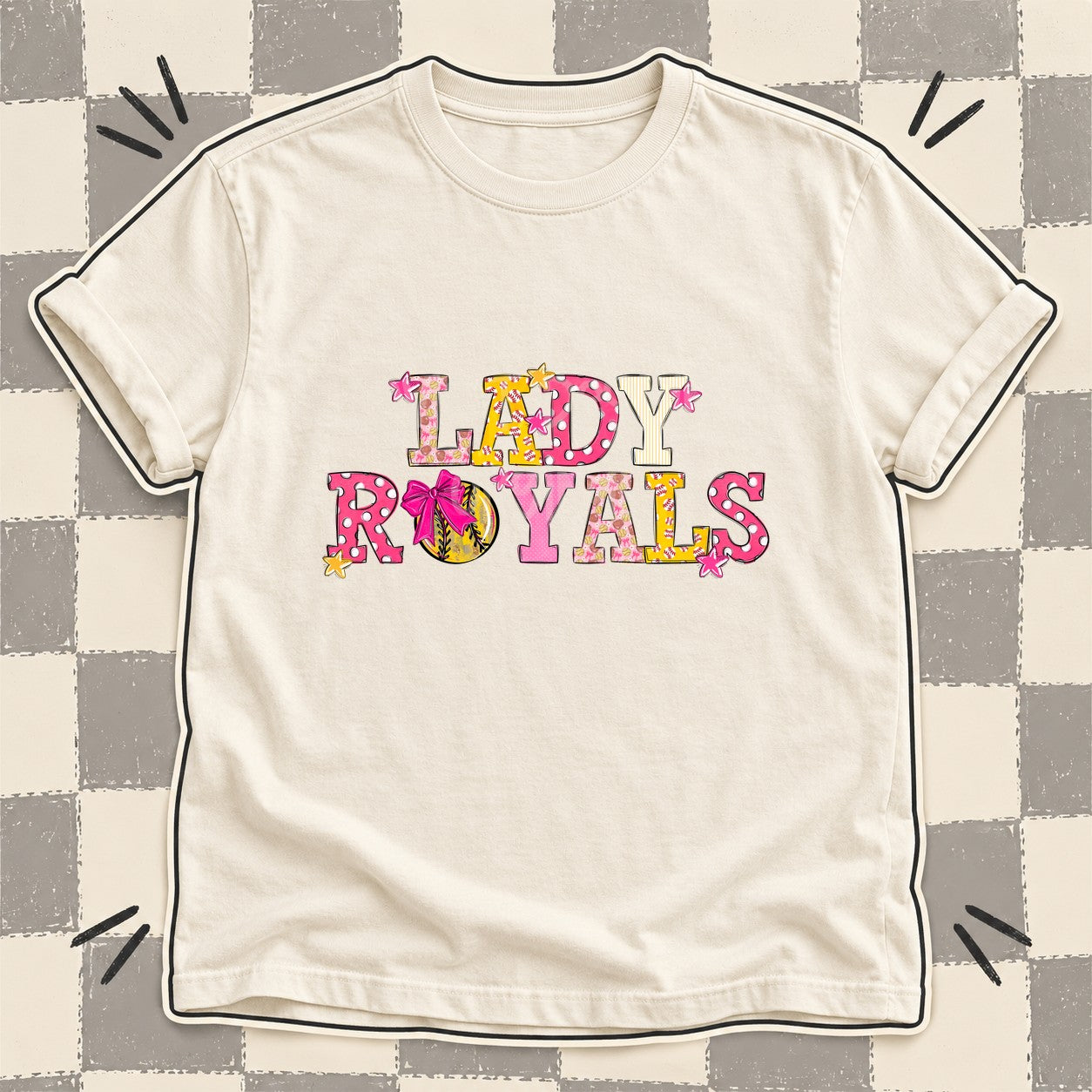 Mixed Doodle Softball Mascots – Sweet Softball Lady Royals design
