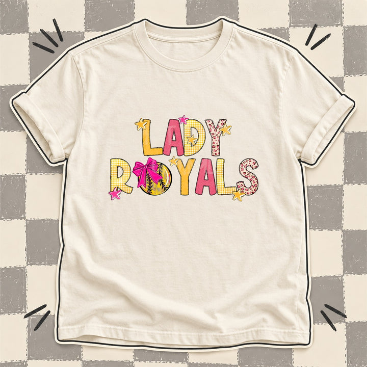 Lady Royals Mixed Doodle Softball Mascots – Stitched Softball DTF transfer mockup