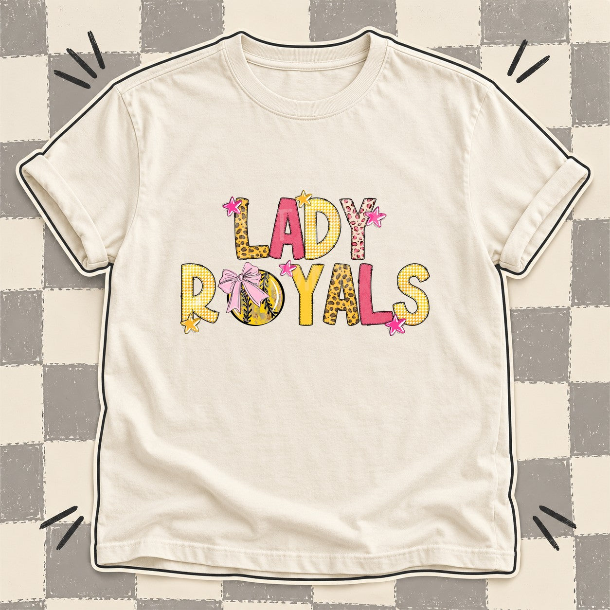 Mixed Doodle Softball Mascots – Sunshine Leopard Lady Royals design