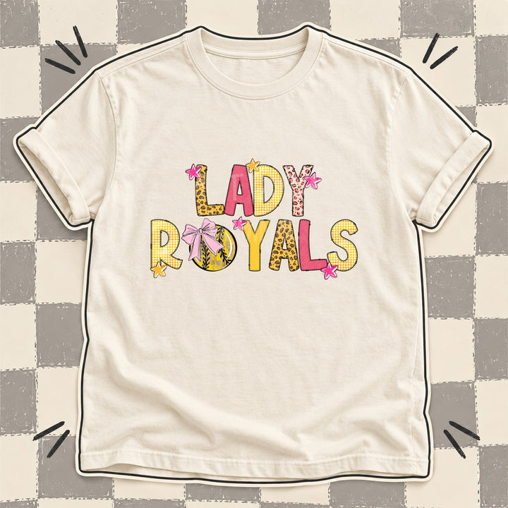 Lady Royals Mixed Doodle Softball Mascots – Sunshine Leopard DTF transfer mockup