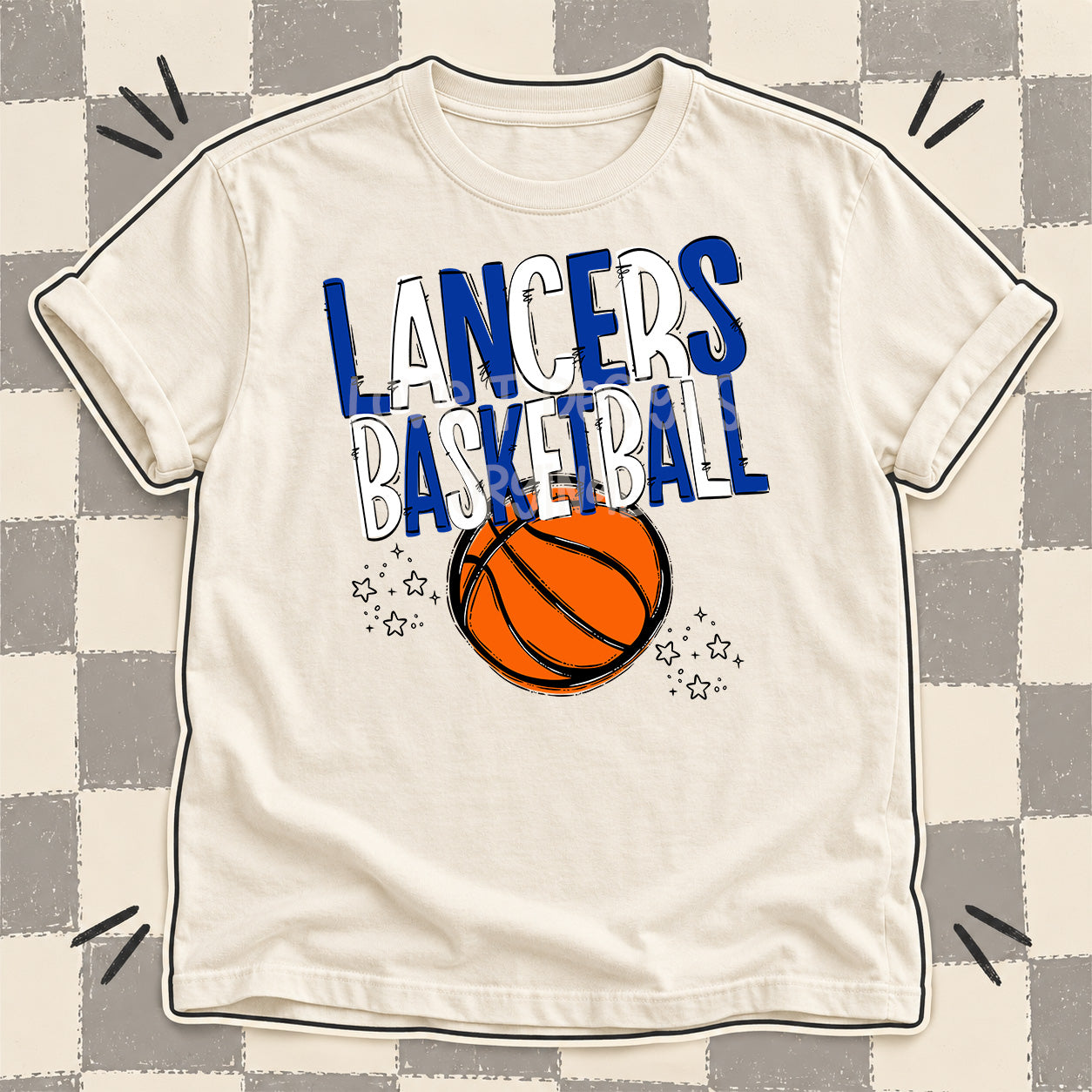 Team Go Basketball Mascots Lancers Royal Blue White design