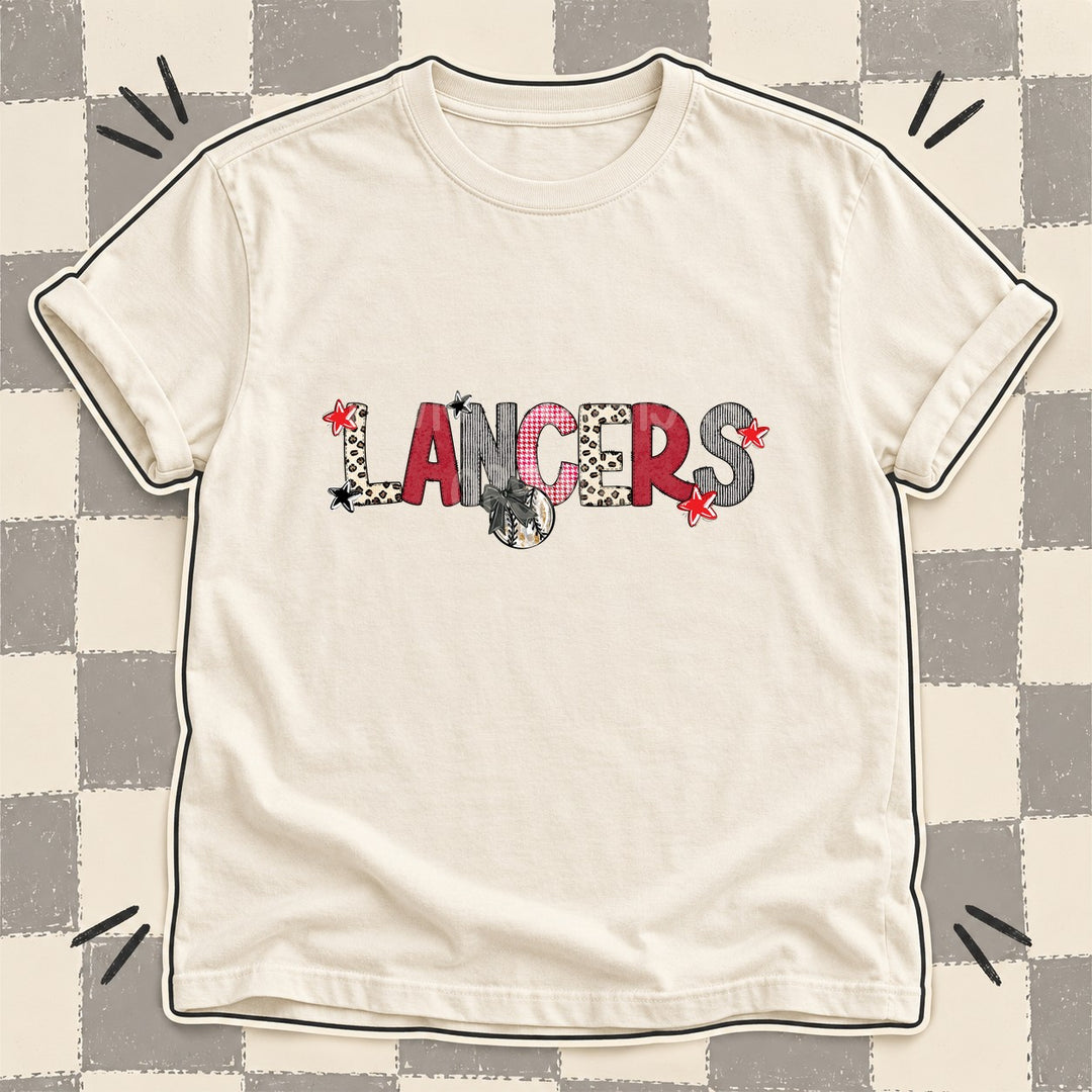 Lancers Mixed Doodle Baseball Mascots – Stitched Ballpark DTF transfer mockup