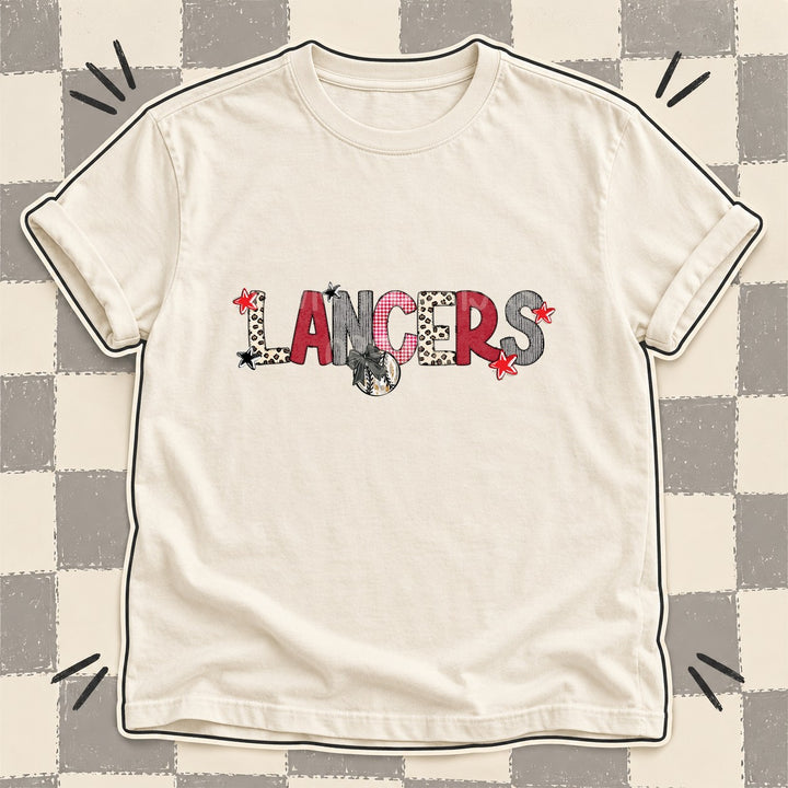 Lancers Mixed Doodle Baseball Mascots – Stitched Ballpark DTF transfer mockup