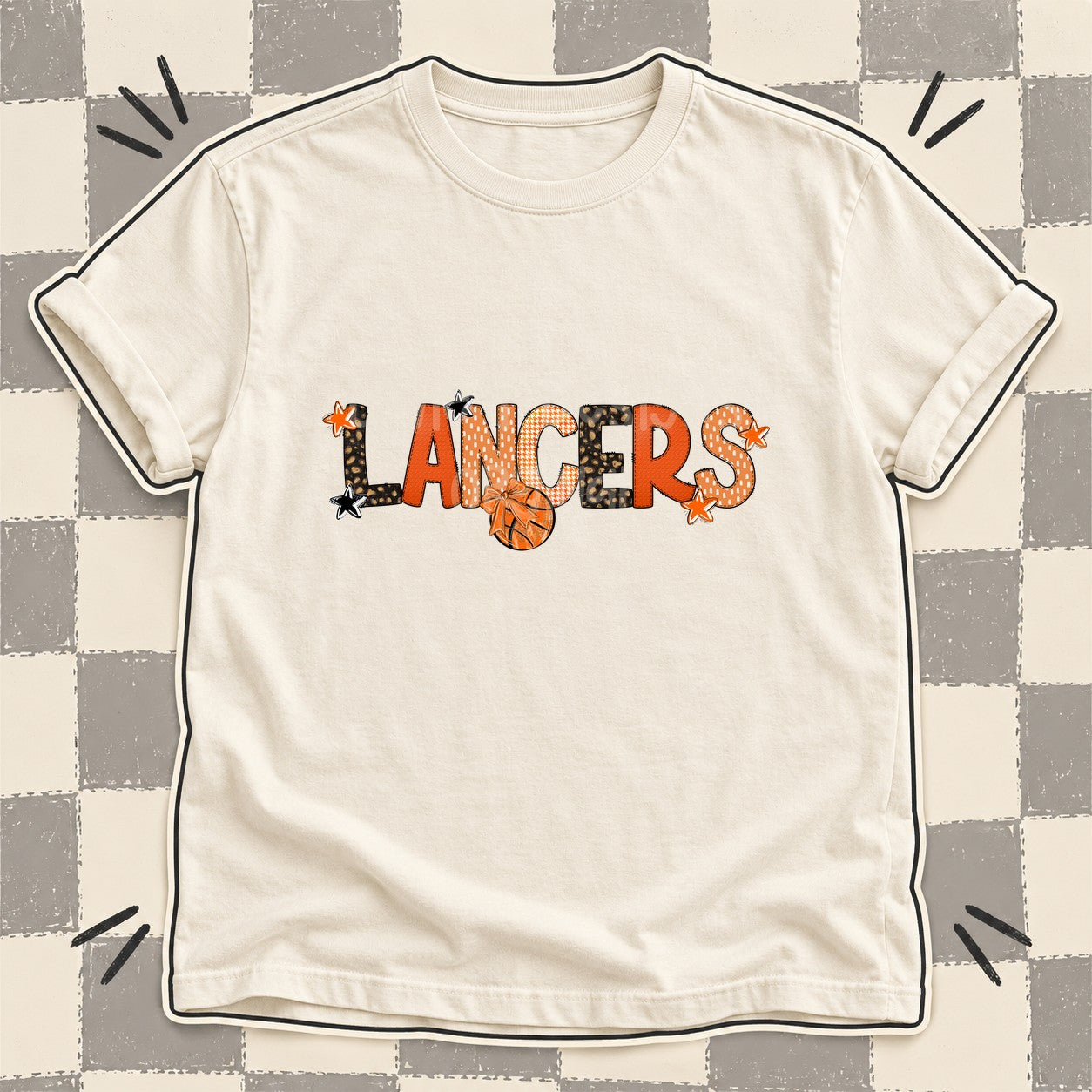 Mixed Doodle Basketball Mascots – Leopard Court Lancers design