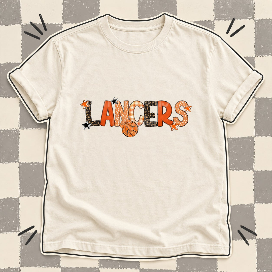 Lancers Mixed Doodle Basketball Mascots – Leopard Court DTF transfer mockup