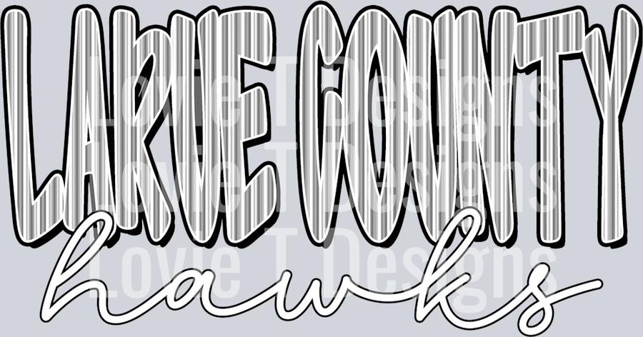 LARUE COUNTY HAWKS GRAY SEERSUCKER WORD