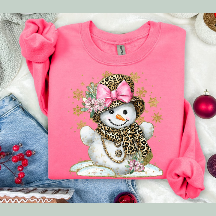 Leopard and Flowers Snow Lady – DTF Transfer – product image