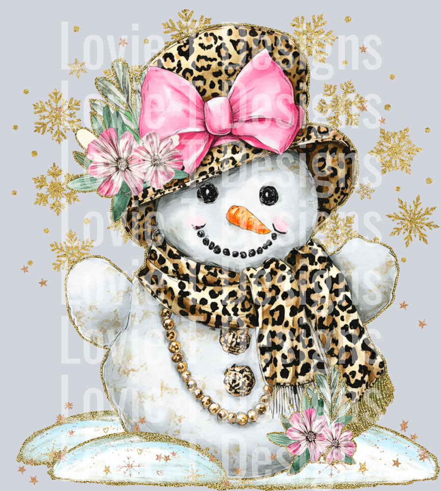 LEOPARD AND FLOWERS SNOW LADY