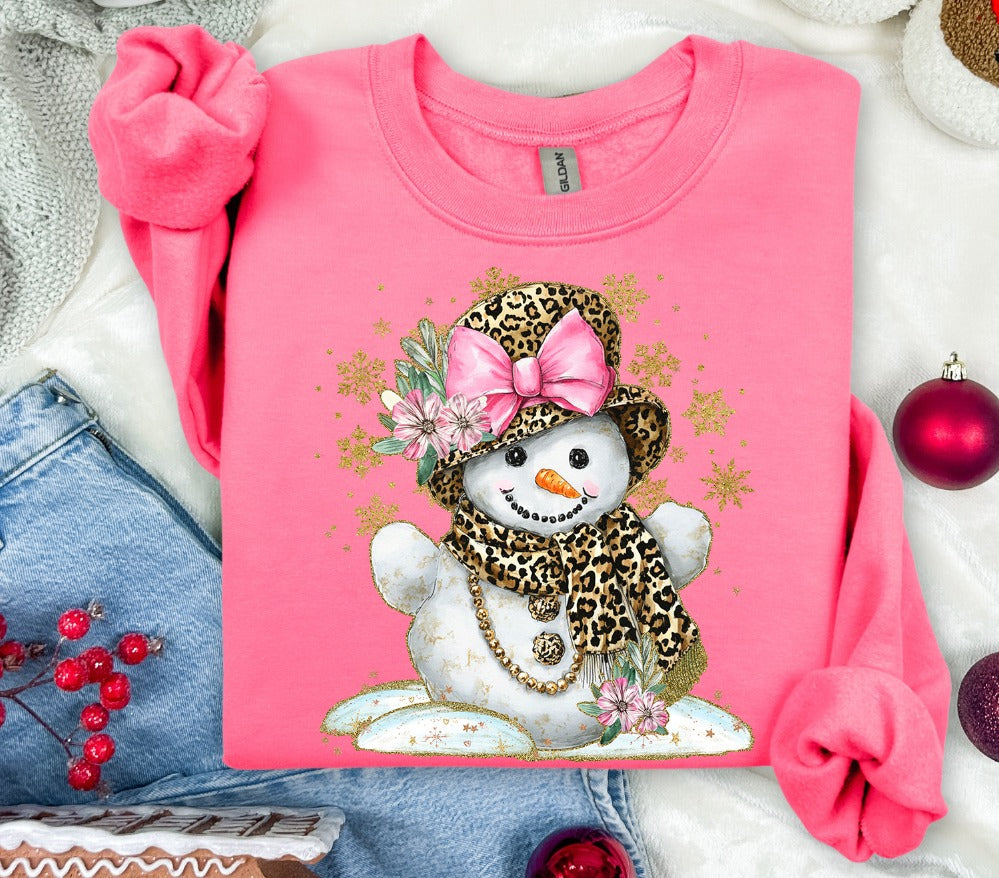 Leopard and Flowers Snow Lady DTF transfer design – image 1