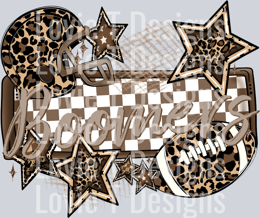 LEOPARD FOOTBALL NAME PLATE BOOMERS